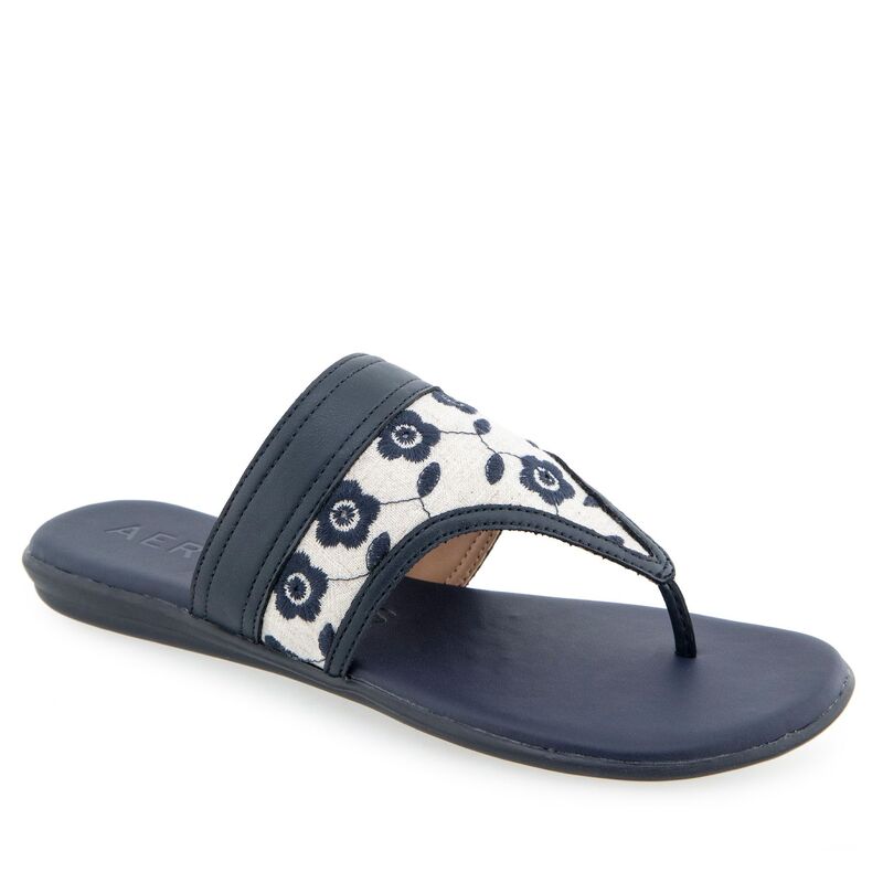 エアロソールズ レディース シューズ サンダル Aerosoles Illia Women's Flathong Sandals Natural Navy ネイビー