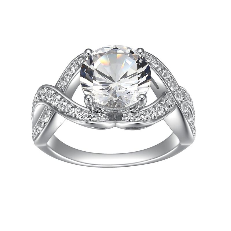 アンブランデッド レディース アクセサリー リング Unbranded Sterling Silver Lab-Created Moissanite Twisted Engagement Ring Sterling シルバー