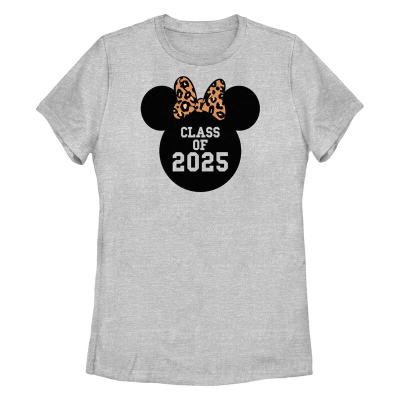 ディズニー レディース トップス Tシャツ グラフィック Disney's Minnie Mousears Leopard Bow Class Of 2025 Juniors' Graphic Tee Athletic Heather ヘザー