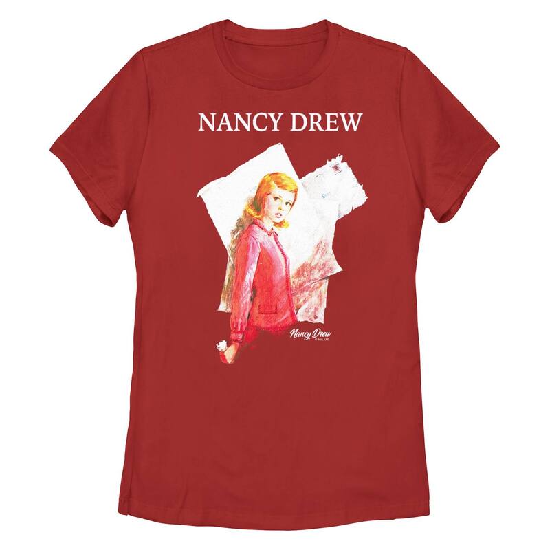 アニメキャラクター レディース トップス Tシャツ グラフィック Licensed Character Juniors' Nancy Drew Mysterious Letter Graphic Tee Red レッド
