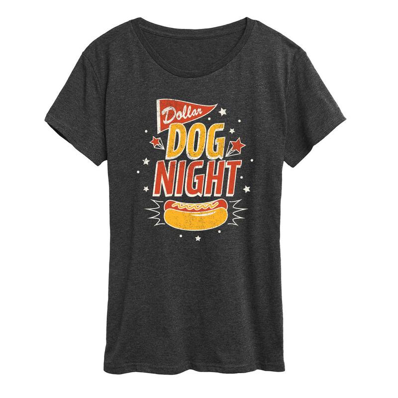 アニメキャラクター レディース トップス Tシャツ グラフィック Licensed Character Women's Dollar Dog Night Graphic Tee Heather Charcoal チャコール
