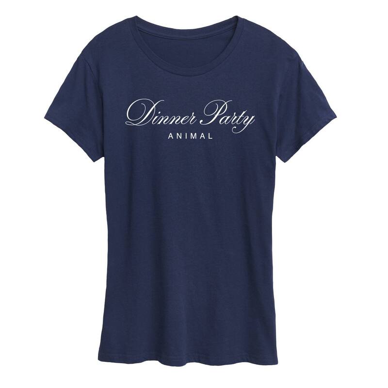 アニメキャラクター レディース トップス Tシャツ グラフィック Licensed Character Women's Dinner Party Animal Graphic Tee Navy ネイビー