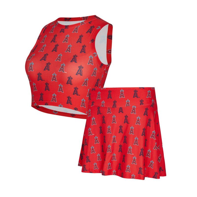 アンブランデッド レディース アンダーウェア ナイトウェア ニット Unbranded Women's Conceptsport Red Los Angeles Angels Knitank Top & Skort Set Ang Red レッド