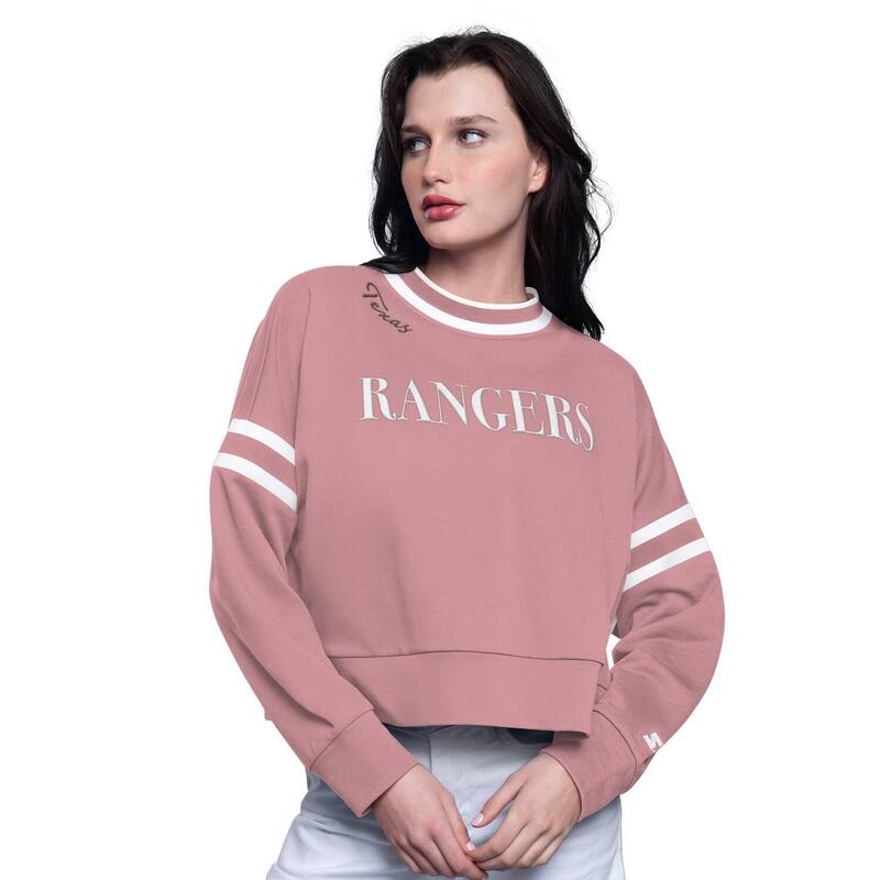スターター レディース トップス Tシャツ スウェット クロップド Women'starter Pink Texas Rangers Power Play Cropped Pullover Sweatshirt Rgr Pink ピンク