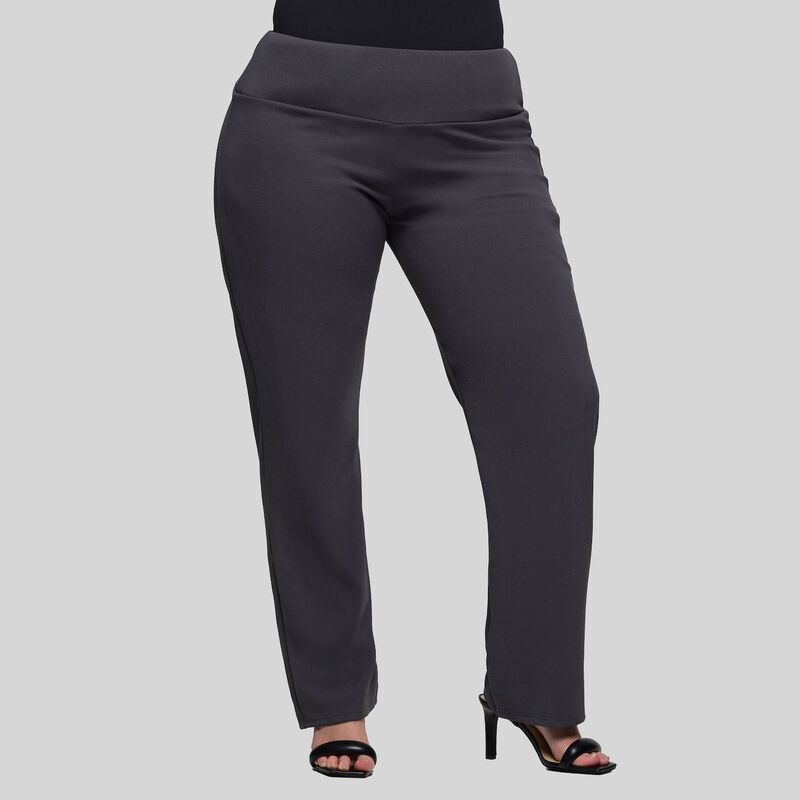 24 セブンコンフォート レディース ボトムス 心地好いズボン下 つけ加える大きさ Plusize 24Seven Comfort Apparel Comfortable Stretchigh-Rise Dress Pants Charcoal 濃灰色