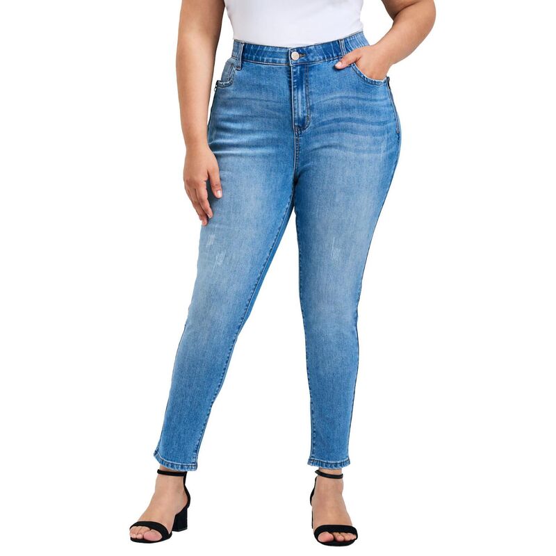 アベニュー レディース ボトムス デニムパンツ プラスサイズ Avenue Women's Plusize La Luna Zip Detail Skinny Jean Mid Wash 14,805円