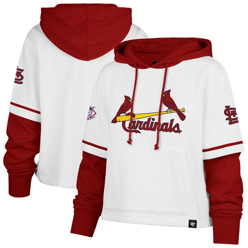 フォーティセブンブランド レディース トップス Tシャツ ショートパンツ クロップド パーカー 47 Brand Women's '47 White St. Louis Cardinals Trifecta Shortstop Cropped Pullover Hoodie Crd White ホワイト