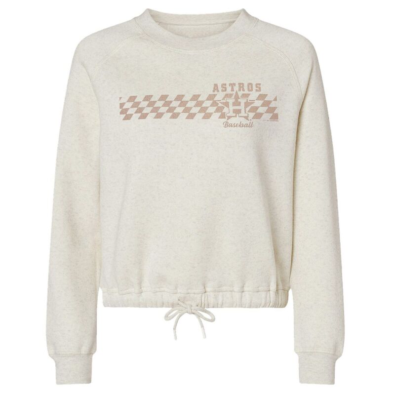 ソフト アズ ア グレープ レディース トップス Tシャツ スウェット Women'soft as a Grape Natural Houston Astros Tonal Checkered Sweatshirt Ast Beige ベージュ