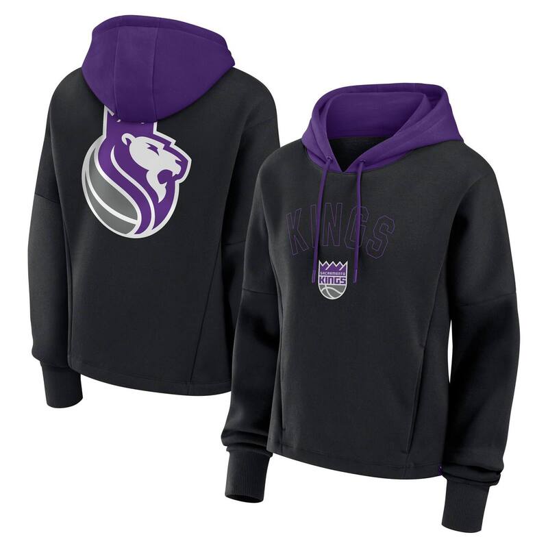 ファナティクス レディース トップス Tシャツ パーカー Women's Fanatics Black Sacramento Kings Post Up Boxy Pullover Hoodie Kng Black ブラック