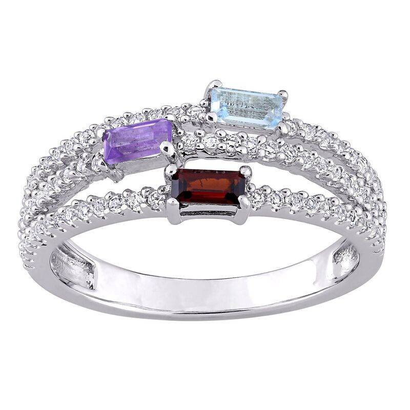 ステラ グレース レディース アクセサリー リング Stella Grace Sterling Silver Multi-Gemstone Split-Shank Ring Sterling Silver シルバー