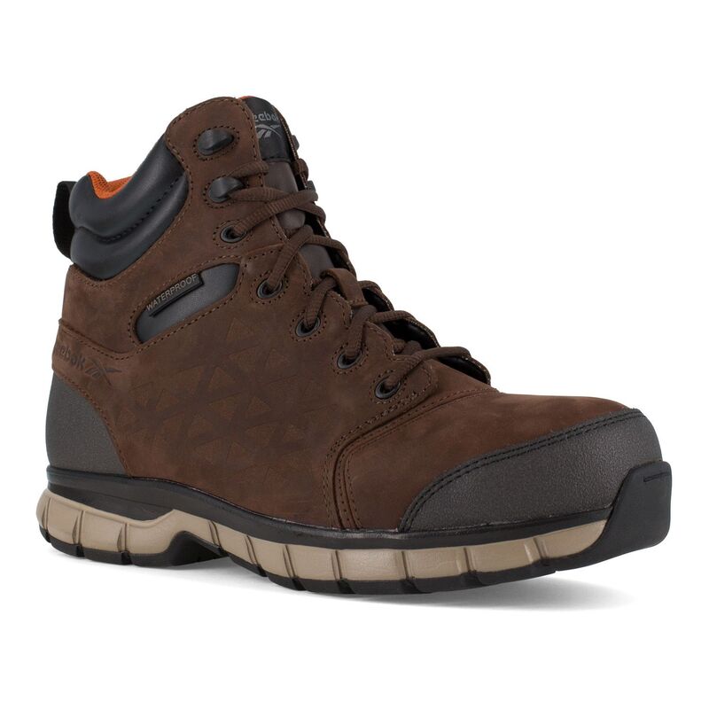 リーボック メンズ シューズ ブーツ・レインブーツ レザー Reebok Work Men's Leather Sublite Cushion Waterproof Composite Toe Boots Brown ブラウン