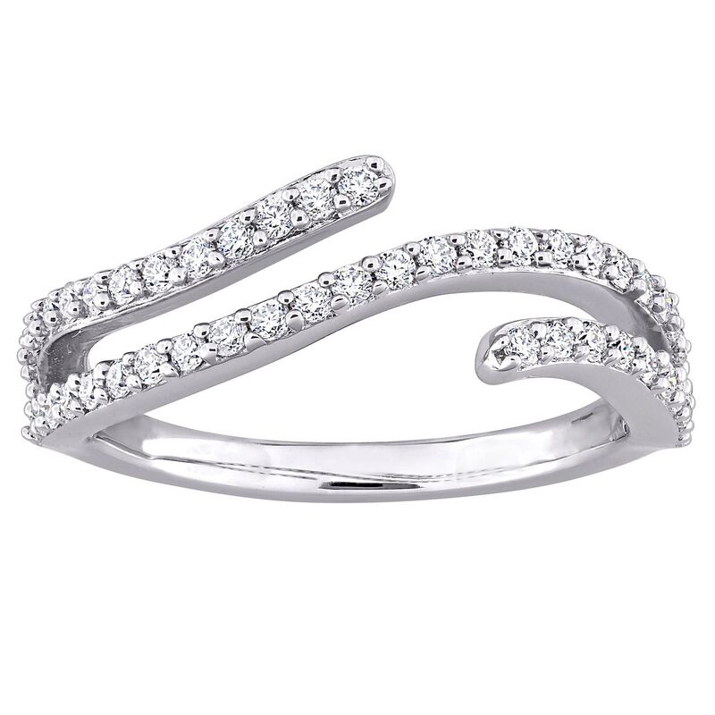 ステラ グレース レディース アクセサリー リング Stella Grace Sterling Silver 1/2 Carat.W Created Moissanite Curved Ring Sterling シルバー|ReVida 店