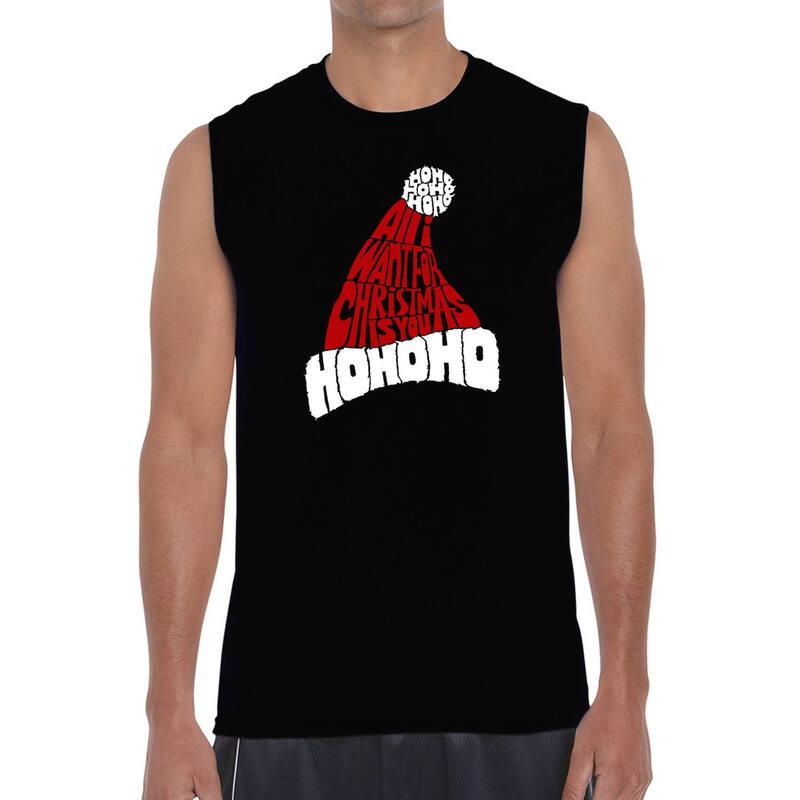 エルエーポップアート メンズ トップス Tシャツ ノースリーブ LA Pop Art All I Want For Christmas Is You - Men's Word Art Sleeveless T-shirt Black ブラック