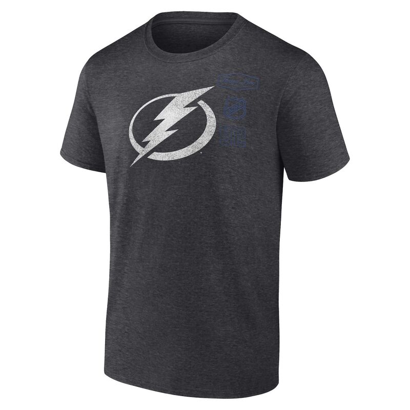 ファナティクス メンズ トップス Tシャツ ロゴ Men's Fanatics Tampa Bay Lightning NHL Origin Heritage Logo Tee Lgh Gray グレー