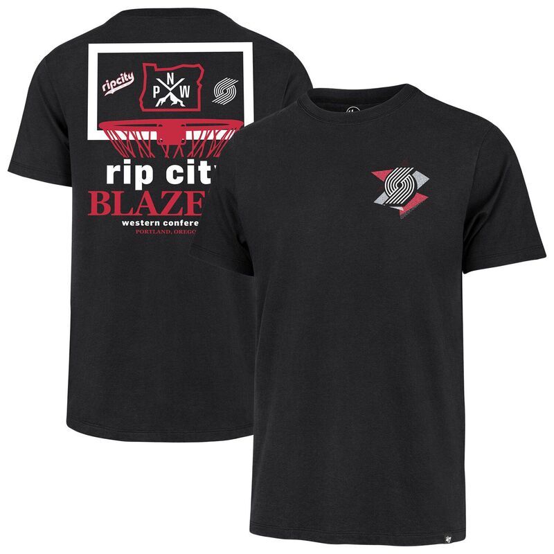 フォーティセブンブランド メンズ トップス Tシャツ ブレザー 47 Brand Men 47 Black Portland Trail Blazers City Edition Backboard T-Shirtrblack ブラック