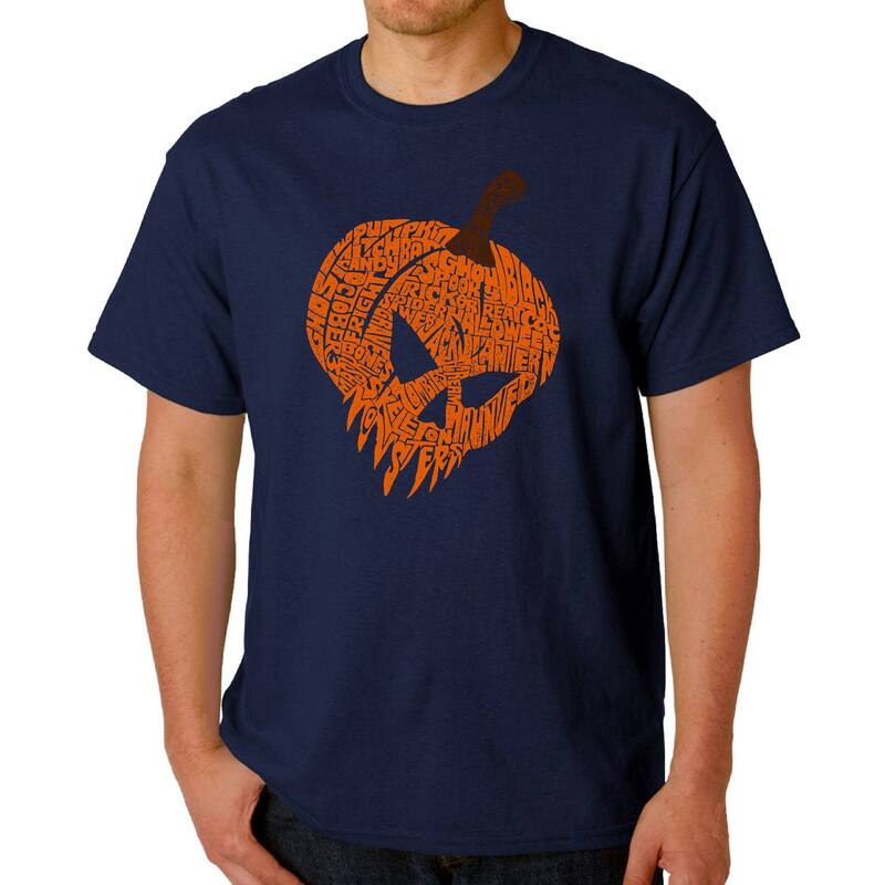 エルエーポップアート メンズ トップス Tシャツ LA Pop Art Evil Pumpkin - Men's Word Art-Shirt Navy ネイビー