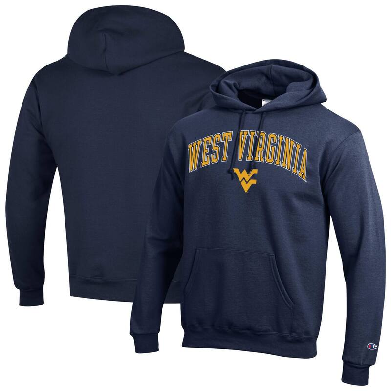 チャンピオン メンズ トップス Tシャツ ロゴ フリース パーカー Men'sChampionavy West Virginia Mountaineers Arched Logo Fleece Pullover Hoodie Wvu Navy ネイビー