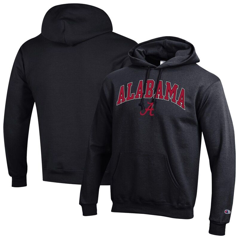 チャンピオン メンズ トップス Tシャツ ロゴ パーカー Men'sChampion Black Alabama Crimson Tide Arch Over Logo Pullover Hoodie Ala Black ブラック｜ReVida 店