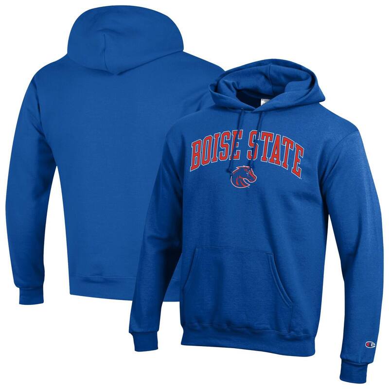 チャンピオン メンズ トップス Tシャツ ロゴ フリース パーカー Men'sChampion Royal Boise State Broncos Arched Logo Fleece Pullover Hoodie Boi Blue ブルー|ReVida 店