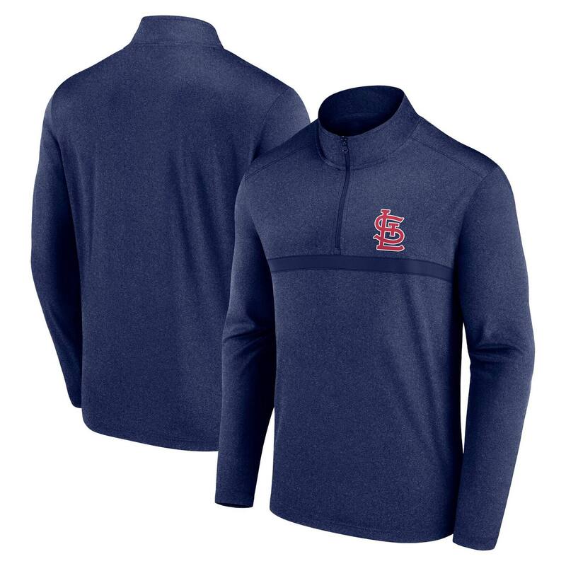ファナティクス メンズ トップス Tシャツ Men's Fanatics Heather Navy St. Louis Cardinals Head-to-Head Quarter-Zipullover Crd Navy ネイビー