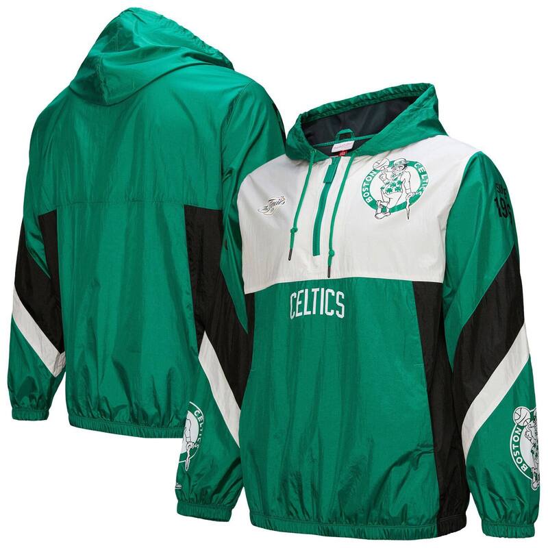 ミッチェル&ネス メンズ トップス Tシャツ ジャケット Men's Mitchell & Ness Kelly Green Boston Celtics Hardwood Classics Team Origins Anorak Quarter-Zip Windbreaker Jacket Cel Green グリーン|ReVida 店