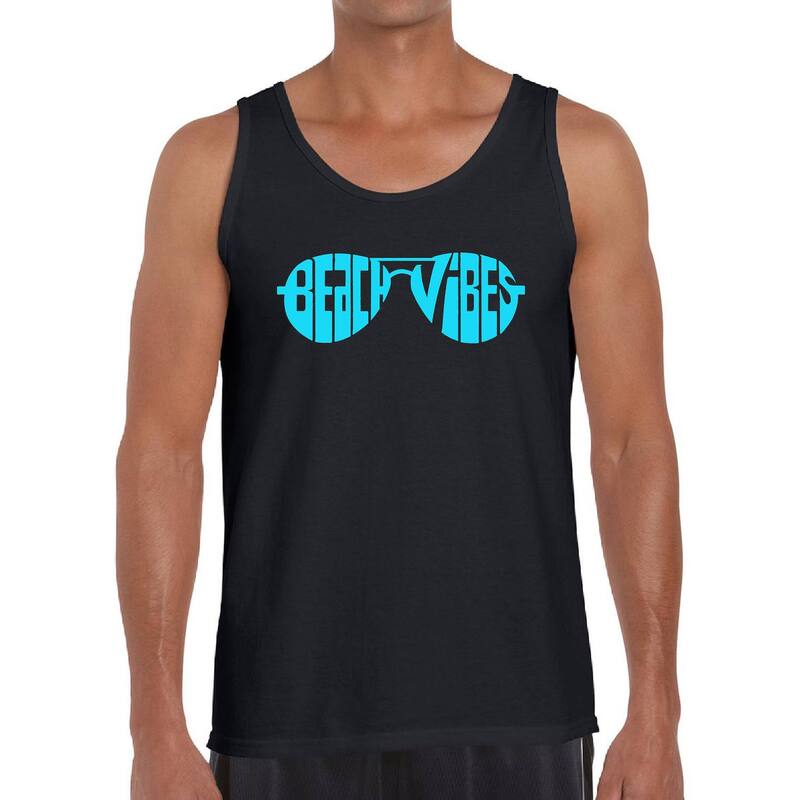 エルエーポップアート メンズ トップス Tシャツ LA Pop Art Beach Vibes - Men's Word Artank Top Black ブラック