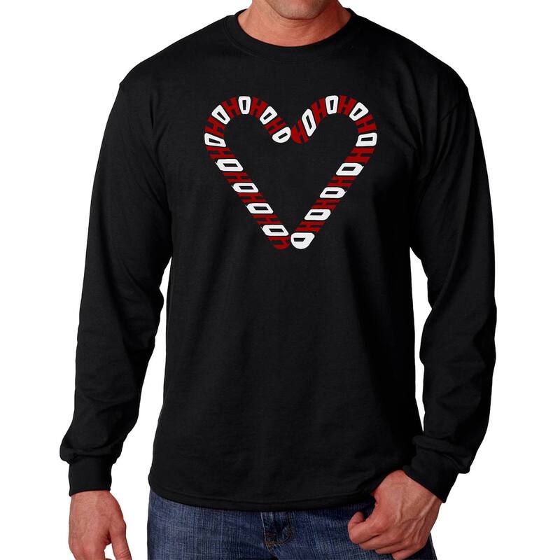 エルエーポップアート メンズ トップス Tシャツ LA Pop Art Candy Canes - Men's Word Art Long Sleeve T-Shirt Black ブラック｜ReVida 店