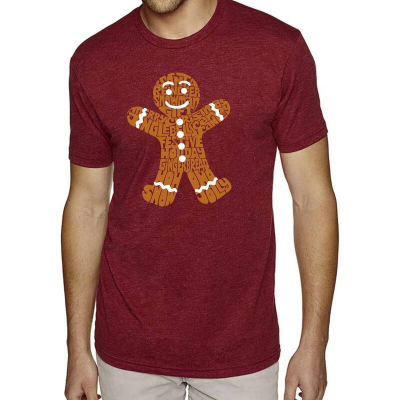 エルエーポップアート メンズ トップス Tシャツ LA Pop Art Gingerbread - Men's Premium Blend Word Art-Shirt Burgundy バーガンディ｜ReVida 店