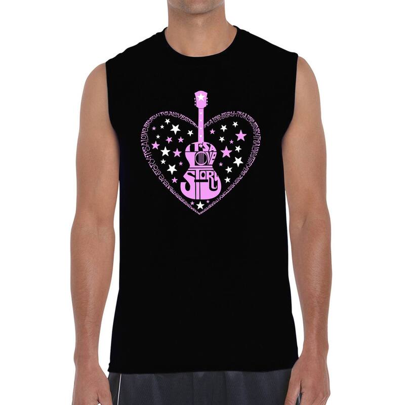 エルエーポップアート メンズ トップス Tシャツ ノースリーブ LA Pop Art It's A Love Story - Men's Word Art Sleeveless T-Shirt Black ブラック