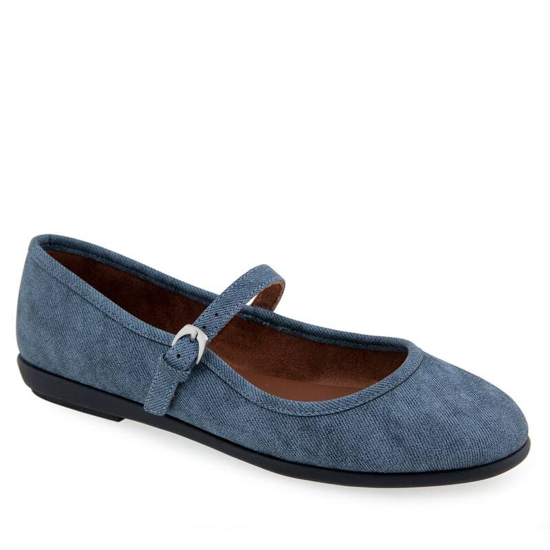 エアロソールズ レディース シューズ サンダル Aerosoles Baylee Women's Mary Jane Flats Blue Jean Texture ブルー