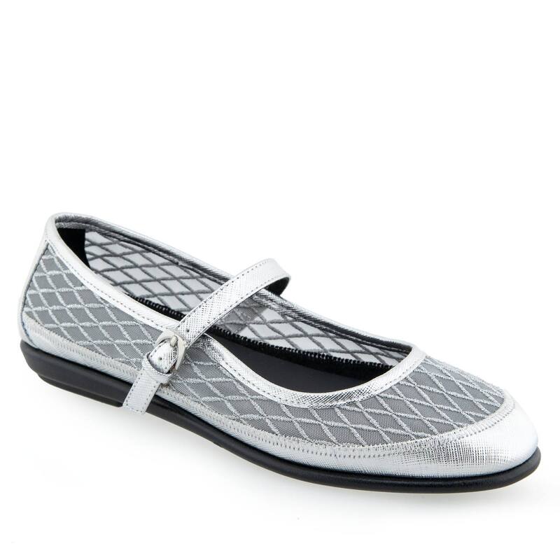 エアロソールズ レディース シューズ サンダル Aerosoles Baylee Women's Mary Jane Flatsilver Mesh シルバー