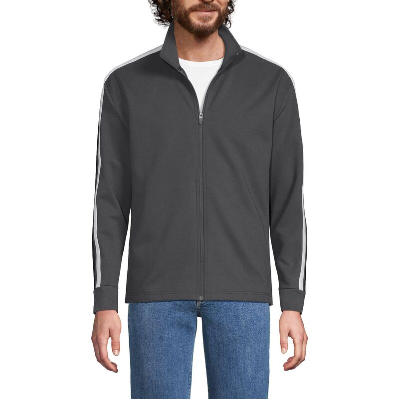ランズエンド メンズ トップス Tシャツ ニット ジャケット Men's Lands' End Long Sleeve Knitwill Track Full-Zip Jacket Inkwell Gray グレー