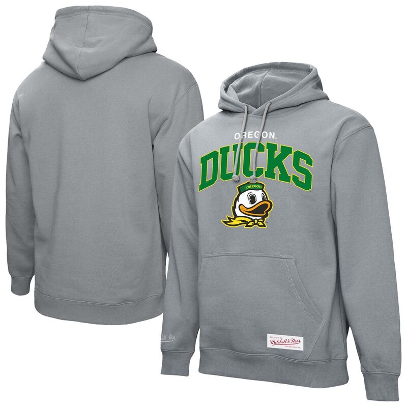 ミッチェル&ネス メンズ トップス Tシャツ パーカー Men's Mitchell & Ness Heather Gray Oregon Ducks Classic Arch Pullover Hoodie Uoo Grey グレー