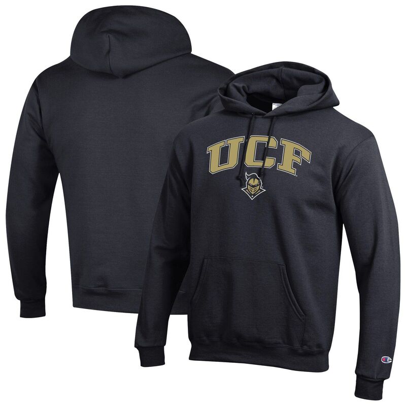 チャンピオン メンズ トップス Tシャツ ロゴ パーカー Men'sChampion Black UCF Knights Arch Over Logo Pullover Hoodie Ucf Black ブラック｜ReVida 店