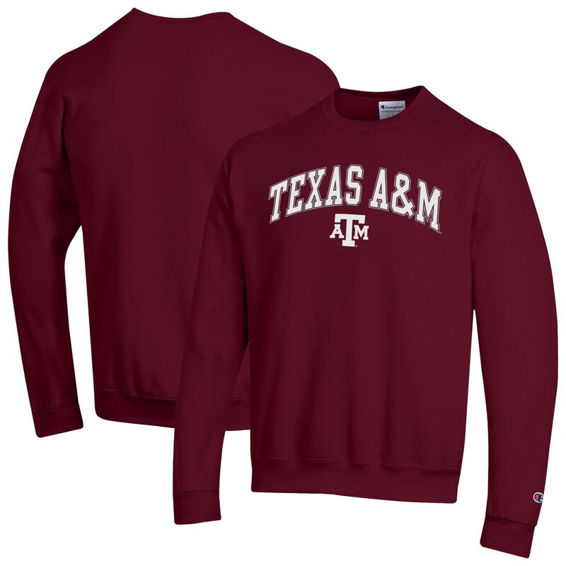 チャンピオン メンズ トップス Tシャツ スウェット ロゴ Men'sChampion Maroon Texas A&M Aggies Arch Over Logo Pullover Sweatshirtam Red レッド