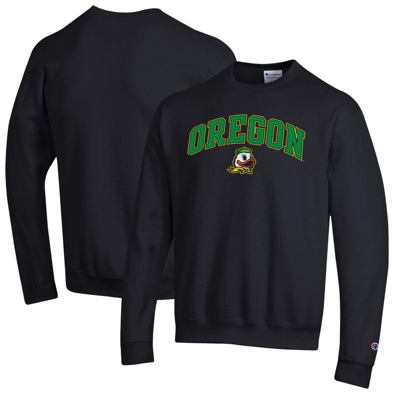 チャンピオン メンズ トップス Tシャツ スウェット ロゴ Men'sChampion Black Oregon Ducks Arch Over Logo Pullover Sweatshirt Uoo Black ブラック