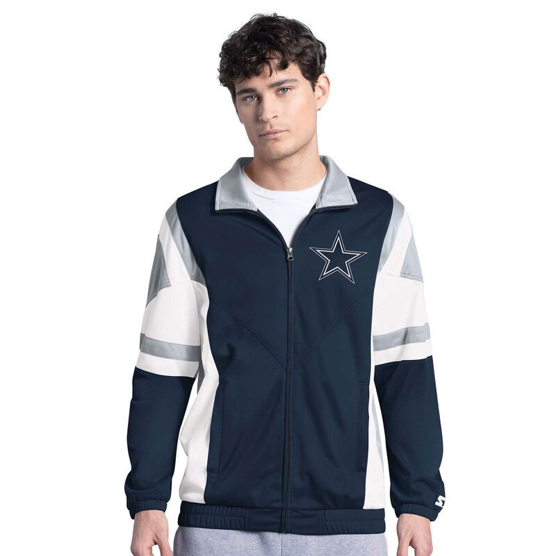 スターター メンズ アウター ジャケット・ブルゾン Starter Men's G-III Sports by Carl Banks Navy Dallas Cowboys Contender Full-Zip Track Jacket Cow Navy ネイビー｜ReVida 店