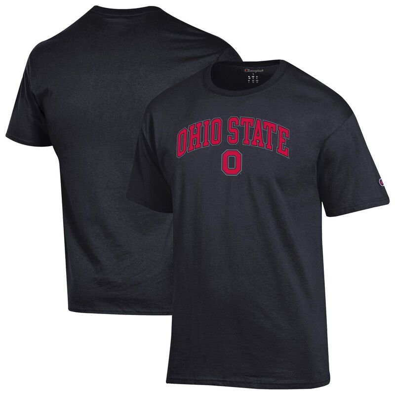 チャンピオン メンズ トップス Tシャツ ロゴ Men'sChampion Black Ohio State Buckeyes Arched Logo T-Shirt Osu Black ブラック