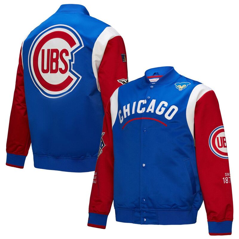 ミッチェル\u0026ネス メンズ アウター ジャケット・ブルゾン サテン Men Mitchell \u0026 Ness Royal/Red Chicago Cubs Cooperstown Collection Team Originsatin Full-Snap Jacket Cublue ブルー