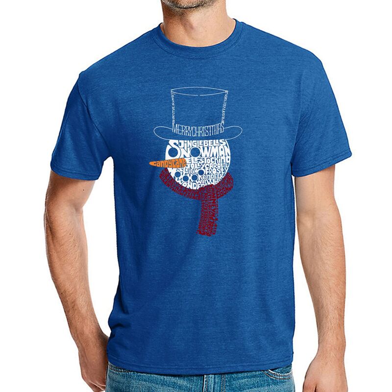 エルエーポップアート メンズ トップス Tシャツ LA Pop Art Snowman Face - Men's Premium Blend Word Art-Shirt Royal｜ReVida 店