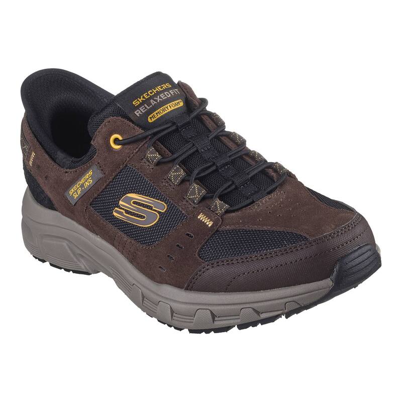 スケッチャーズ メンズ シューズ スニーカー リラックスフィット Skechers Hands Free Slip-ins Relaxed Fit Oak Canyon Consistent Winner Men's Trail Shoes Brown Black ブラック