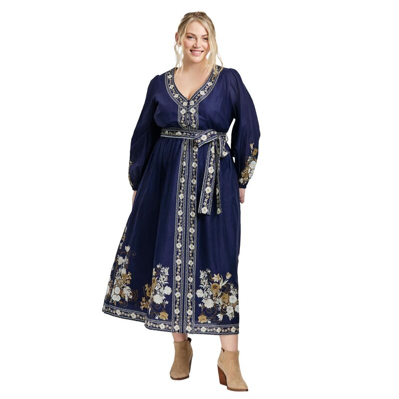 アベニュー レディース トップス ワンピース プラスサイズ キャップ ケープ マキシ Avenue Women's Plusizethereal Escape Maxi Dress Navy Ethereal ネイビー|ReVida 店