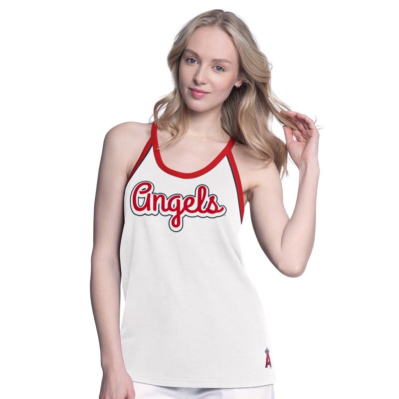 ジースリー フォーハー バイ 長い巻き毛 バンクス レディース トップス ティーシャツ Women\u0027sG-III 4Her by Carl Banks White Los Angeles Angels Curveball Tank Top Ang White 白いこと レディースファッション-トップス-Tシャツ・カットソー