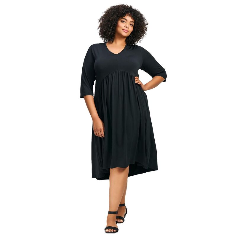 アベニュー レディース トップス ワンピース プラスサイズ ジャージー Avenue Women's Plusize Valery V-Neckline Ity Jersey Dress Black ブラック