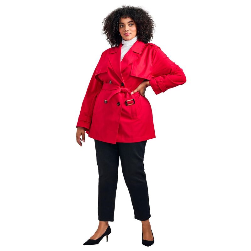 アベニュー レディース アウター ジャケット・ブルゾン プラスサイズ コート Avenue Women's Plusize Tia Trenchcoat Red レッド