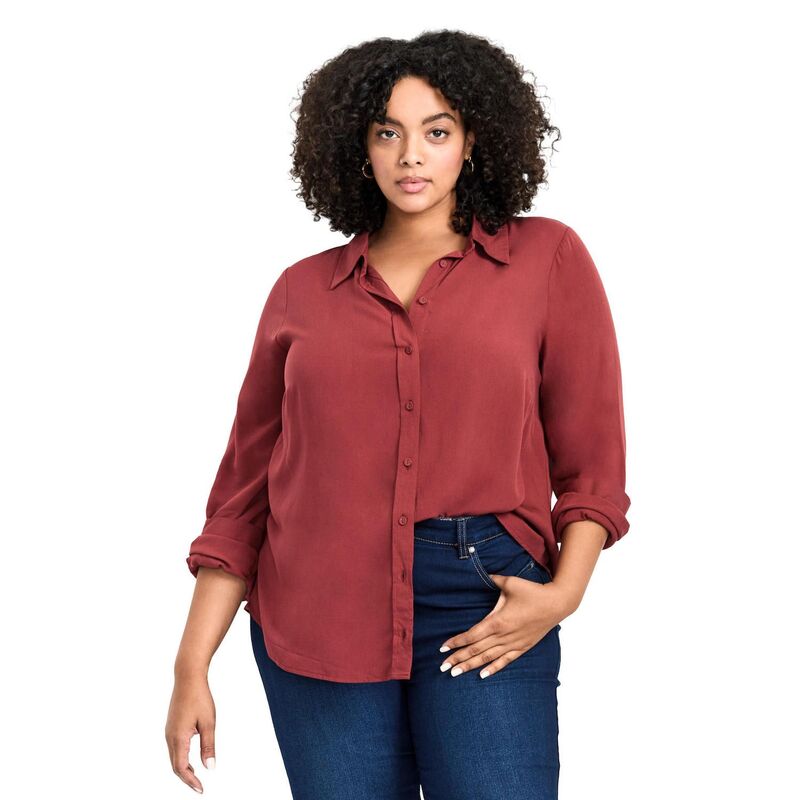 アベニュー レディース トップス シャツ プラスサイズ Avenue Women's Plusize Allurelaxed Shirt Burnt Sienna