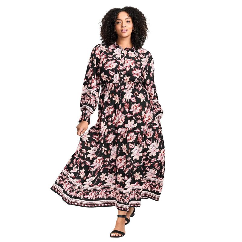 アベニュー レディース トップス ワンピース ティアード プラスサイズ マキシ Avenue Women's Plusize Shiloh Tiered Maxi Dressweet Life|ReVida 店