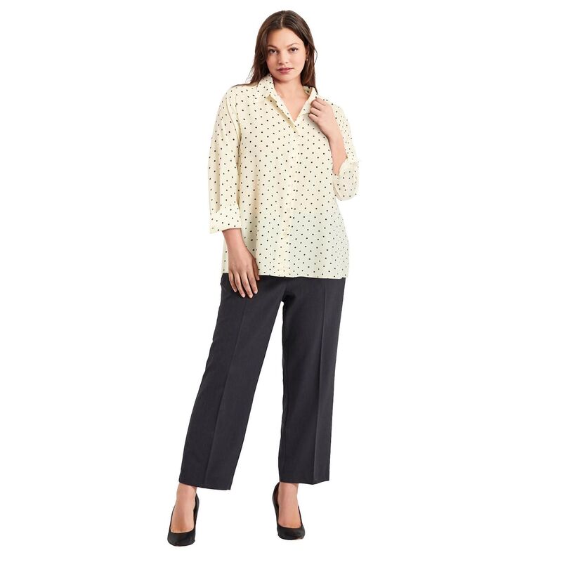 アベニュー レディース トップス シャツ プラスサイズ ブラウス Avenue Women's Plusize Button Front Blouse Ivory Dot アイボリー
