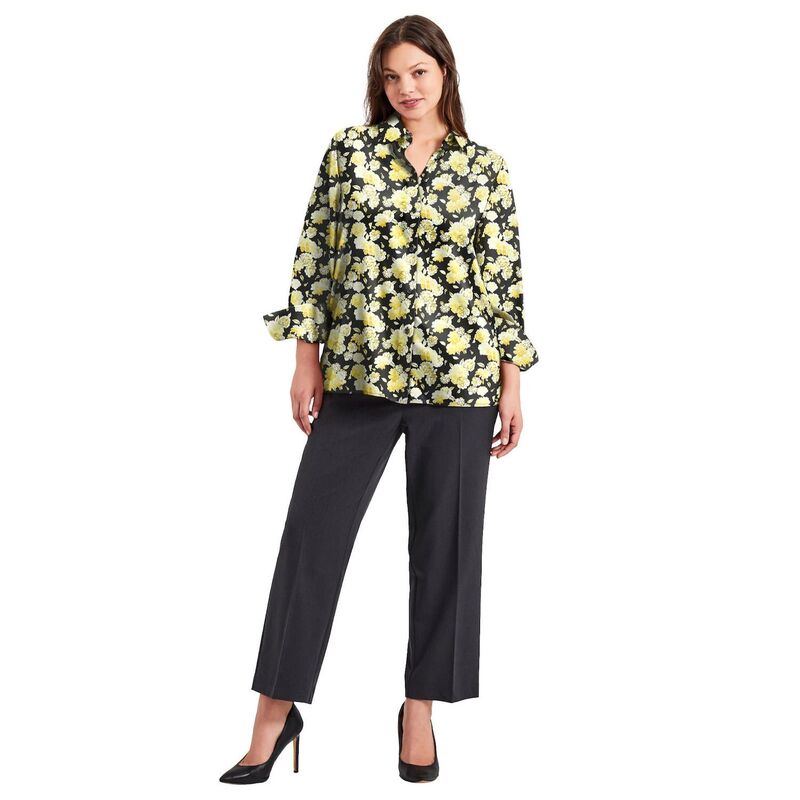 アベニュー レディース トップス シャツ プラスサイズ ブラウス Avenue Women's Plusize Button Front Blouse Yellow Bouquet イエロー 11,536円