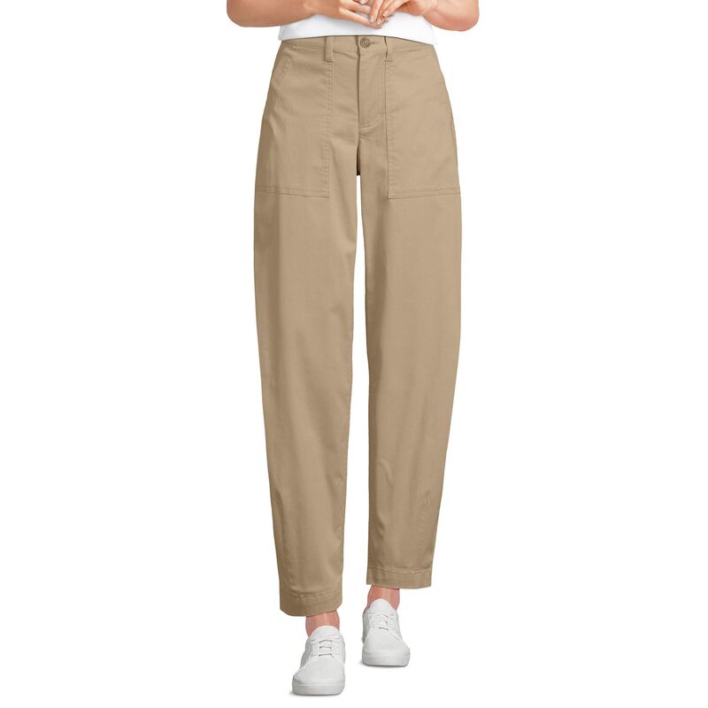 ランズエンド レディース ボトムス カジュアルパンツ アンクル Women's Lands' End High Rise Barreleg Utility Ankle Pants Desertan タン